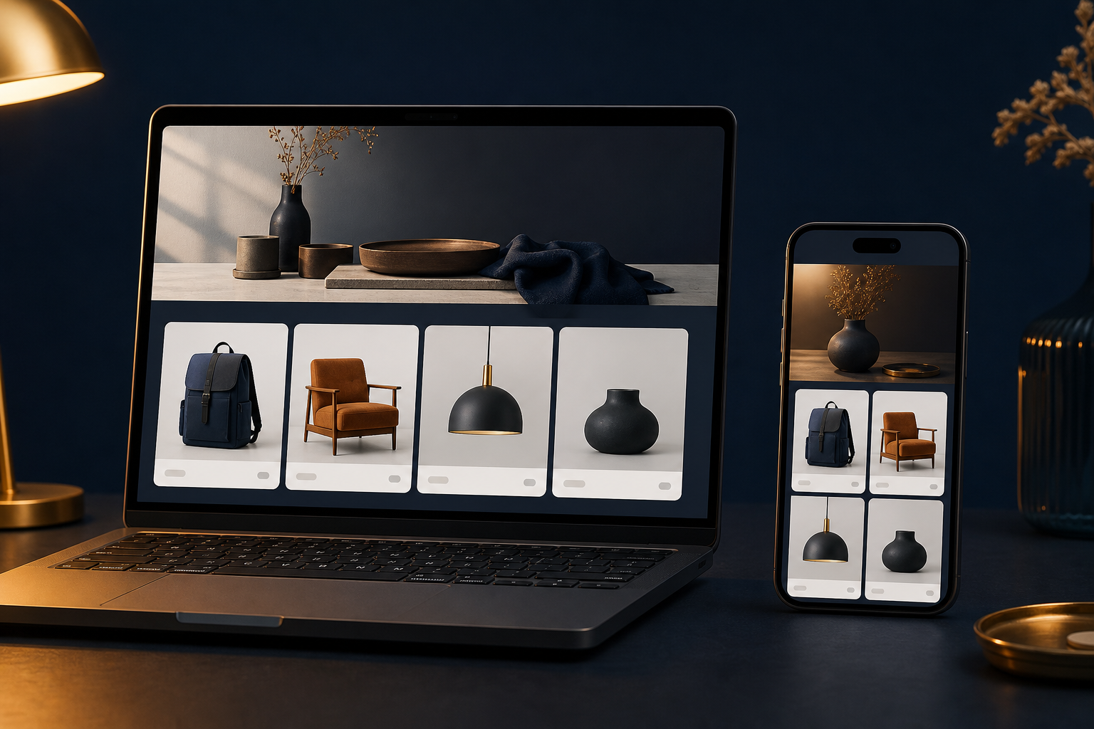 Example of Websites and online stores — generated illustration with sample data